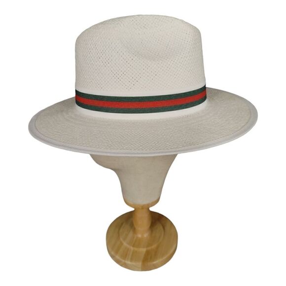 MEN'S BRUNO CAPELO VALENTINO COLLECTION STRAW FEDORA HAT FLAT WIDE 3" BRIM VA400 - Picture 4 of 8